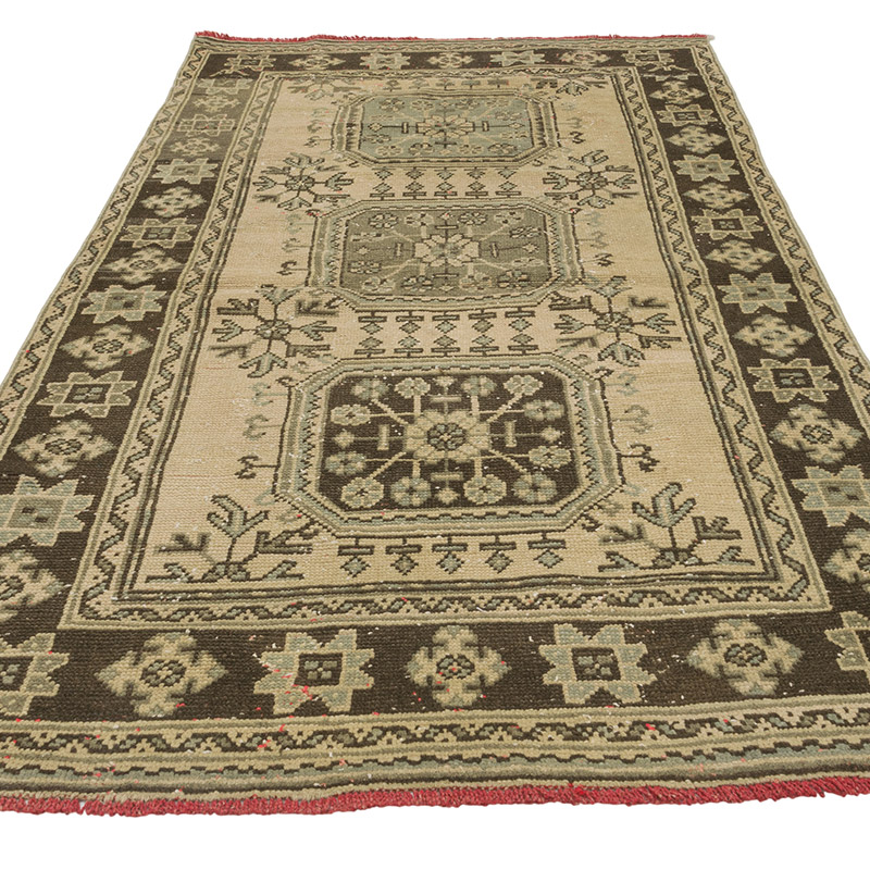 Alfombra Vintage Turca Anudada a Mano - 133 cm x 234 cm - K0084321