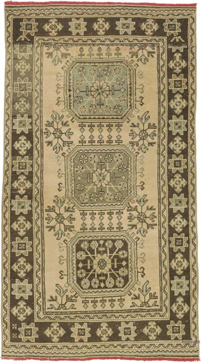 Vintage Turkish Hand-Knotted Rug - 4' 4" x 7' 8" (52" x 92")