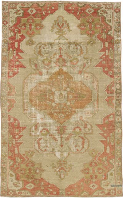 Vintage Turkish Hand-Knotted Rug - 4' 7" x 7' 5" (55" x 89")