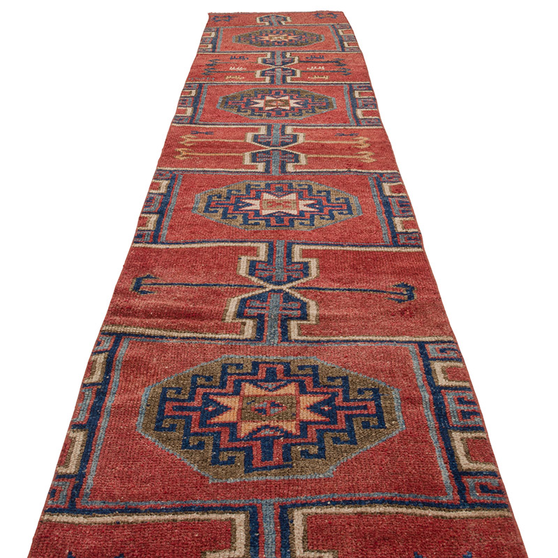 Vintage Turkish Hand-Knotted Runner - 2' 7" x 13' 6" (31" x 162") - K0084324