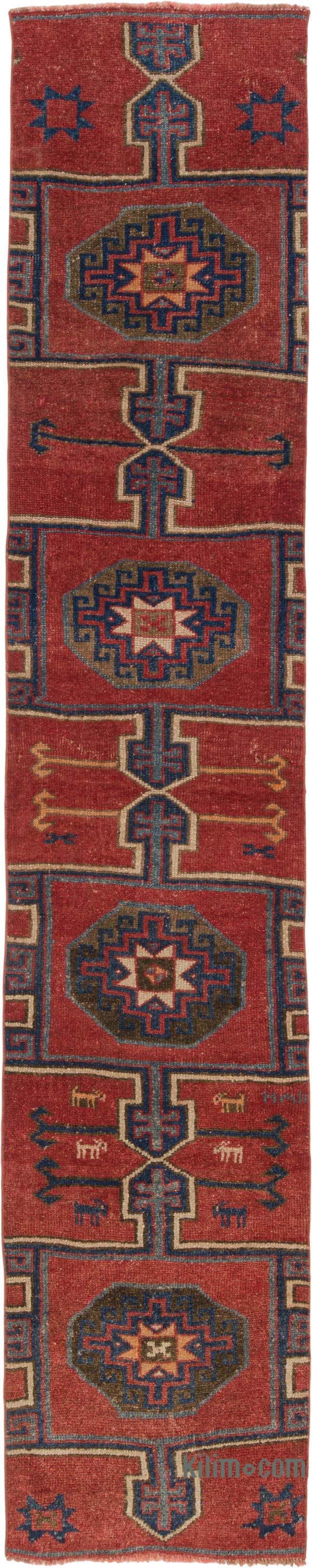 Vintage Turkish Hand-Knotted Runner - 2' 7" x 13' 6" (31" x 162") - K0084324