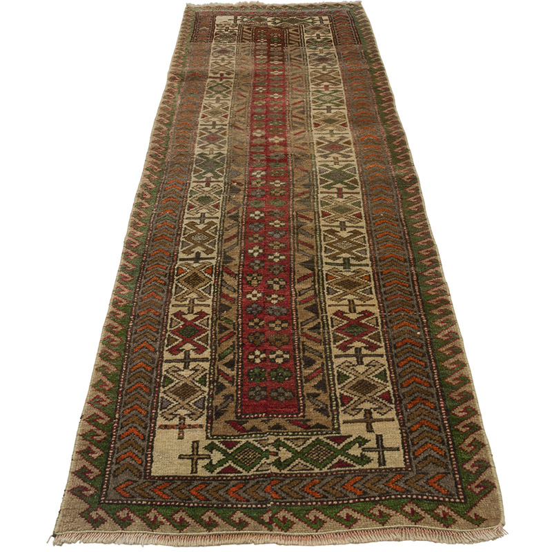 Vintage Turkish Runner Rug - 2' 3" x 8'  (27" x 96") - K0084325