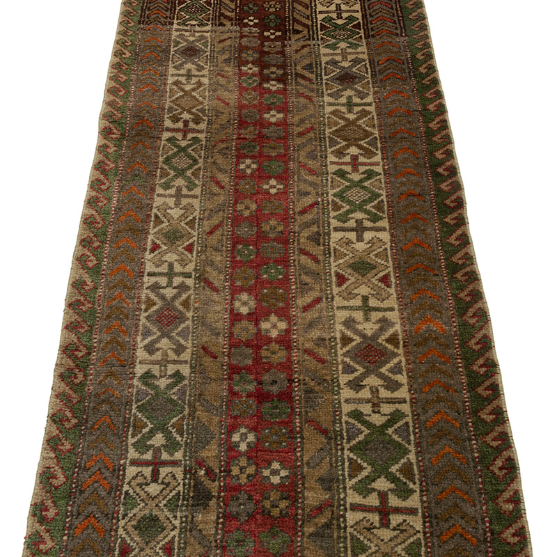 Vintage Turkish Runner Rug - 2' 3" x 8'  (27" x 96") - K0084325