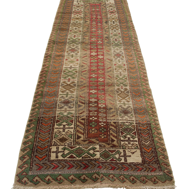 Vintage Turkish Runner Rug - 2' 3" x 8'  (27" x 96") - K0084325