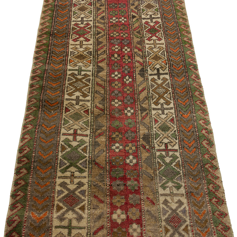 Vintage Turkish Runner Rug - 2' 3" x 8'  (27" x 96") - K0084325