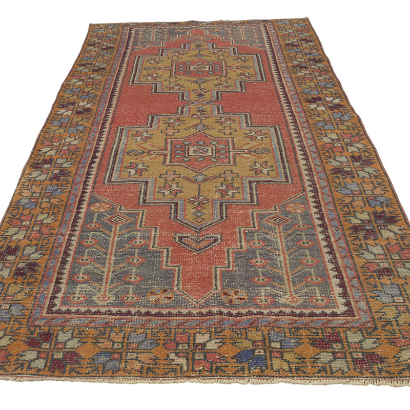 Vintage Turkish Hand-Knotted Rug - 4'  x 8' 4" (48" x 100") - K0084332