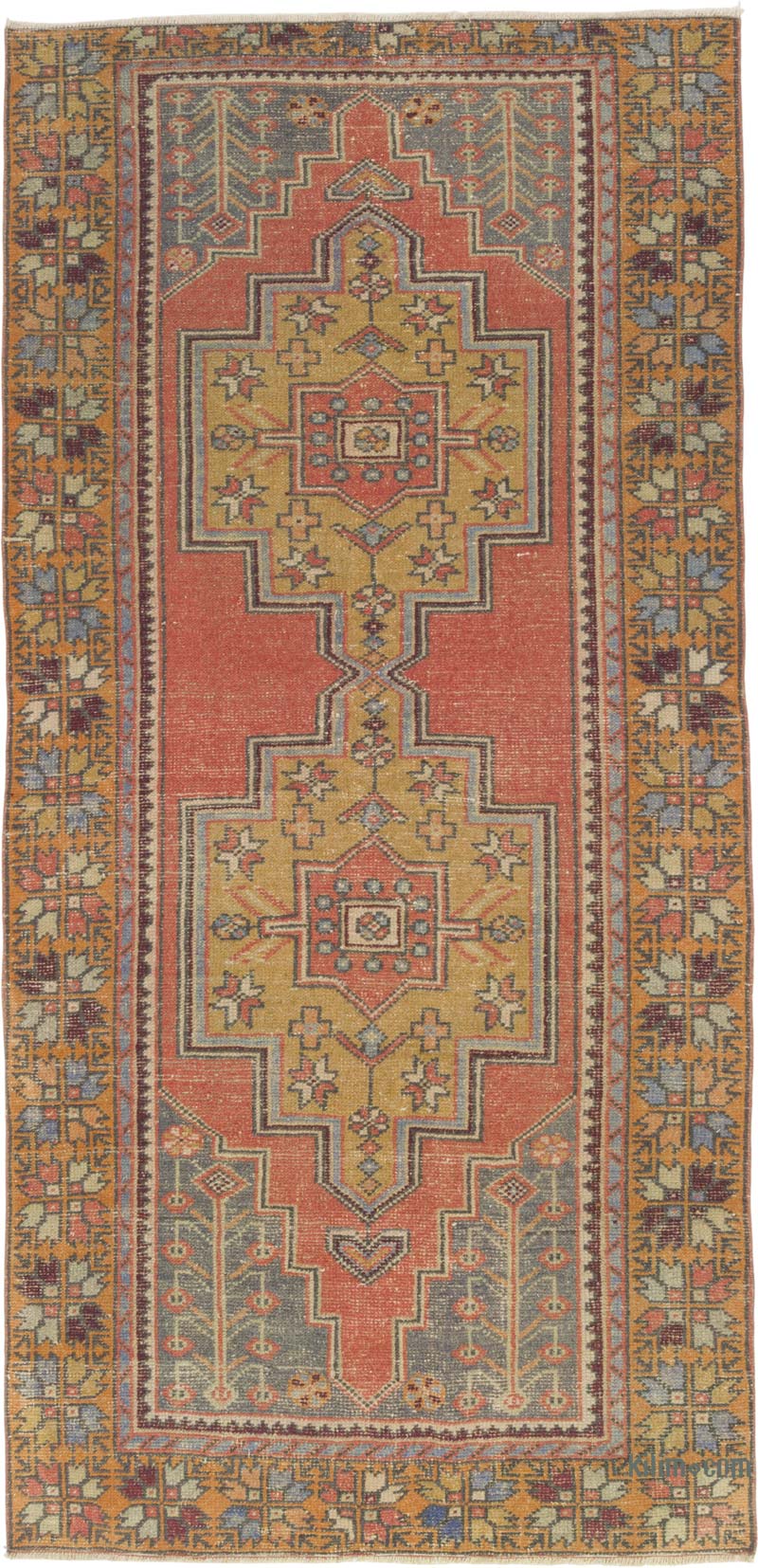 Vintage Turkish Hand-Knotted Rug - 4'  x 8' 4" (48" x 100") - K0084332