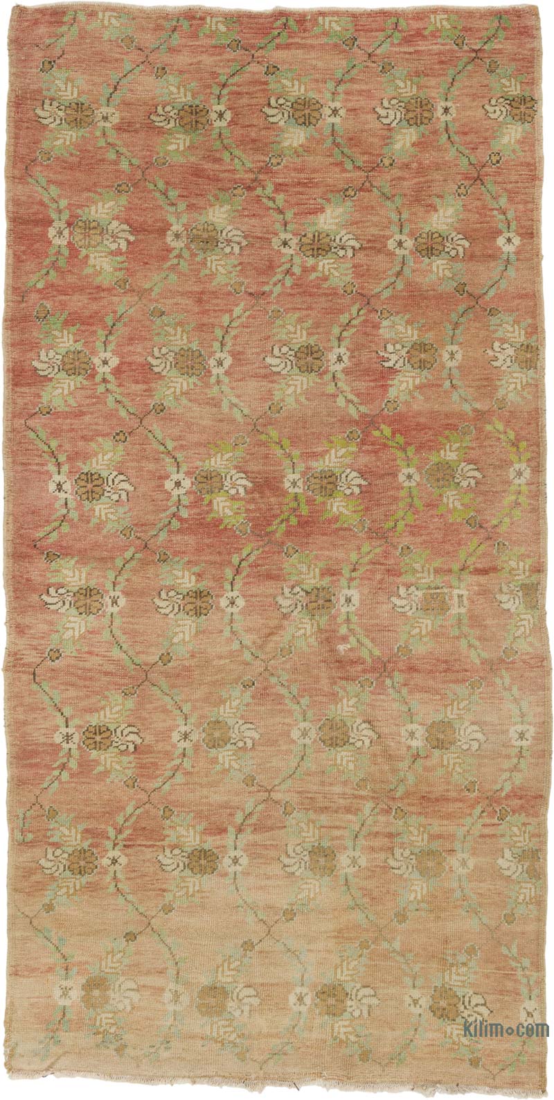 Alfombra Vintage Turca Anudada a Mano - 139 cm x 280 cm - K0084334