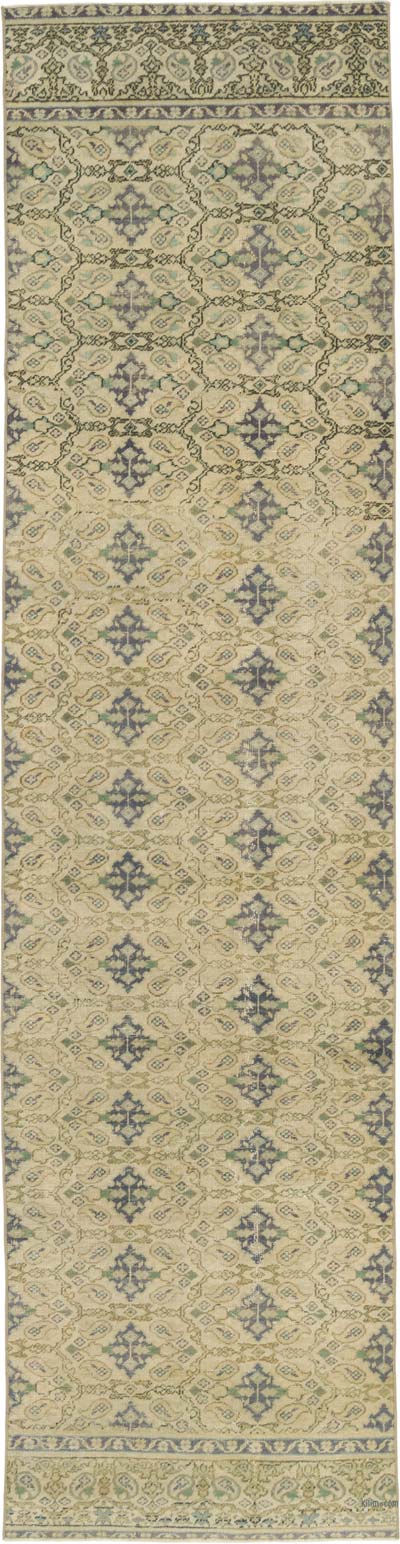 Pasillo Vintage Turco Anudado a Mano - 73 cm x 287 cm