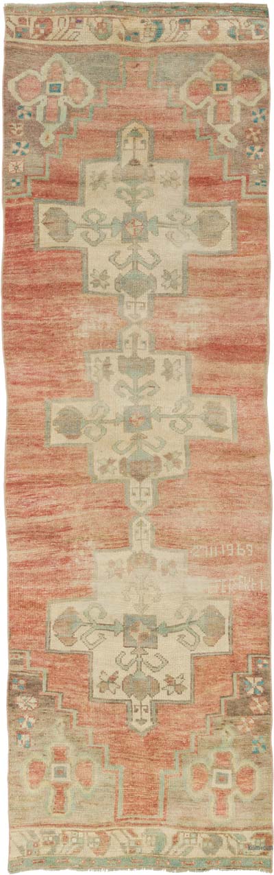 Vintage Turkish Hand-Knotted Runner - 3' 2" x 10' 1" (38" x 121")