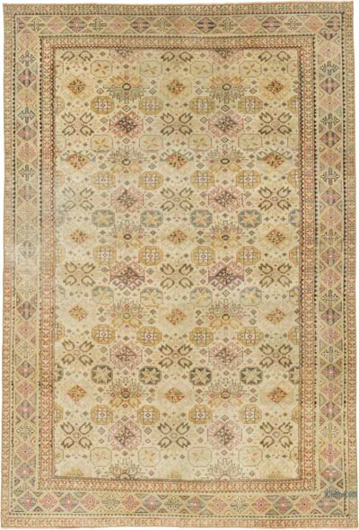 Alfombra Vintage Turca Anudada a Mano - 147 cm x 216 cm
