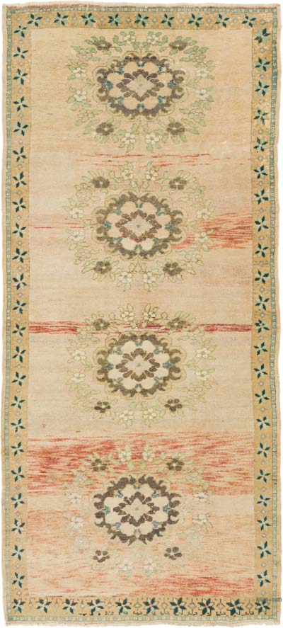 Vintage Turkish Hand-Knotted Rug - 4' 10" x 10' 9" (58" x 129")