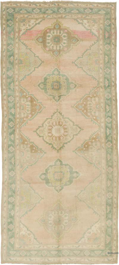 Vintage Turkish Hand-Knotted Rug - 5' 3" x 11' 8" (63" x 140")