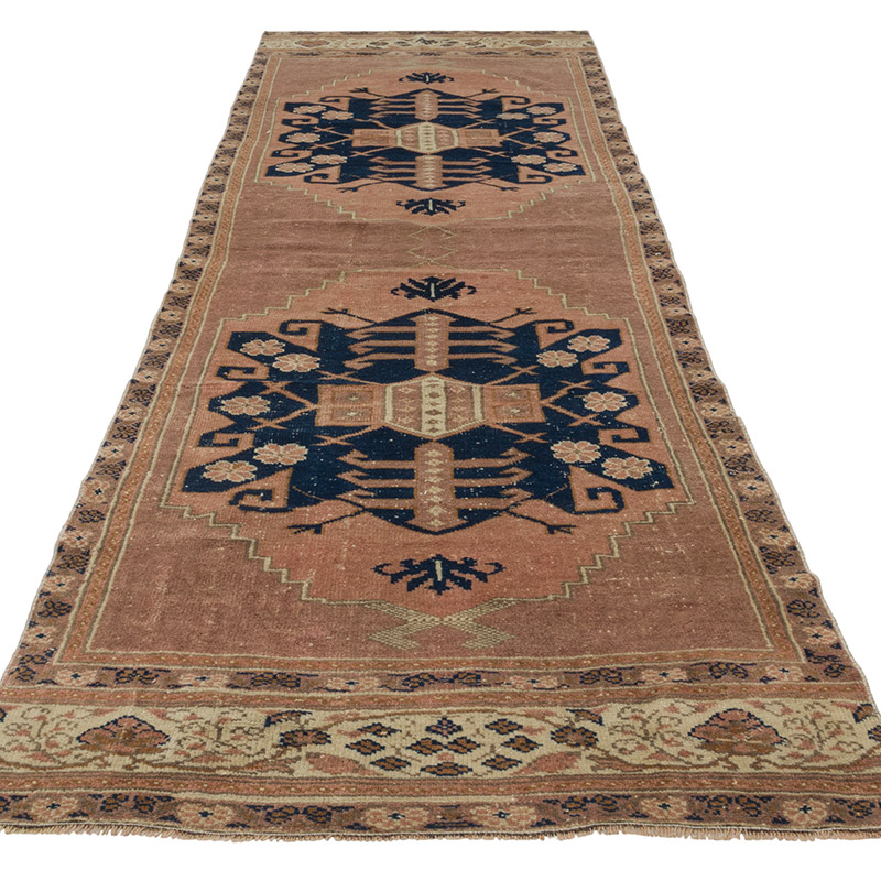Vintage Turkish Hand-Knotted Runner - 3' 4" x 10' 2" (40" x 122") - K0084345