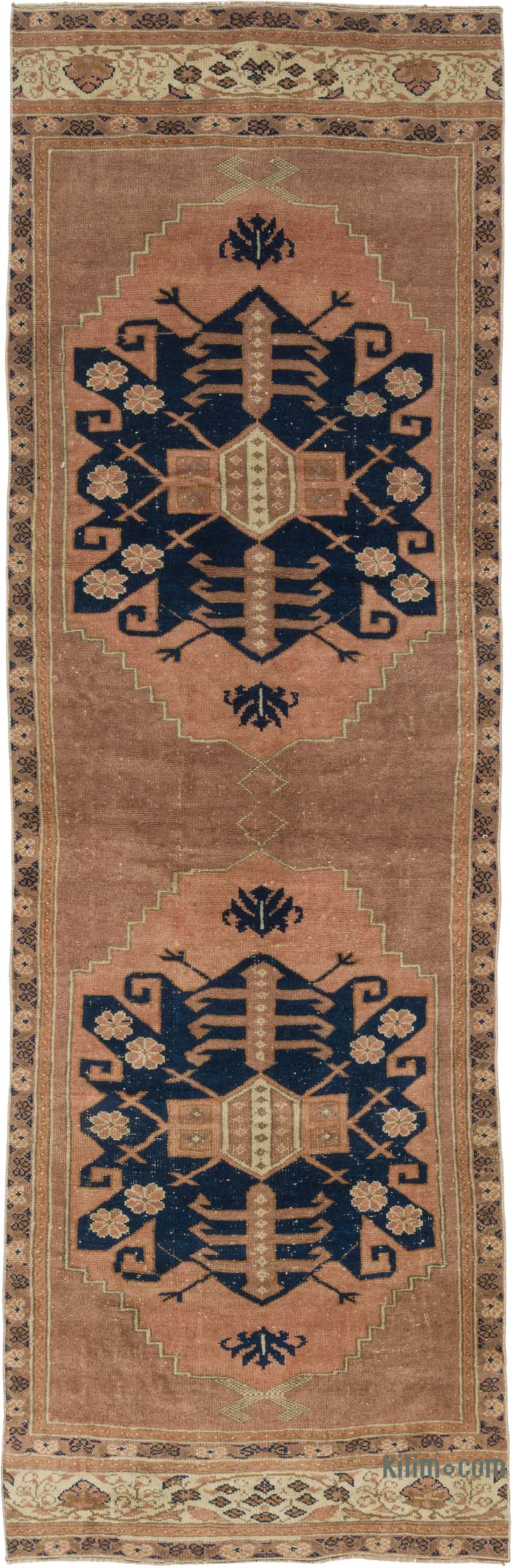 Vintage Turkish Hand-Knotted Runner - 3' 4" x 10' 2" (40" x 122") - K0084345