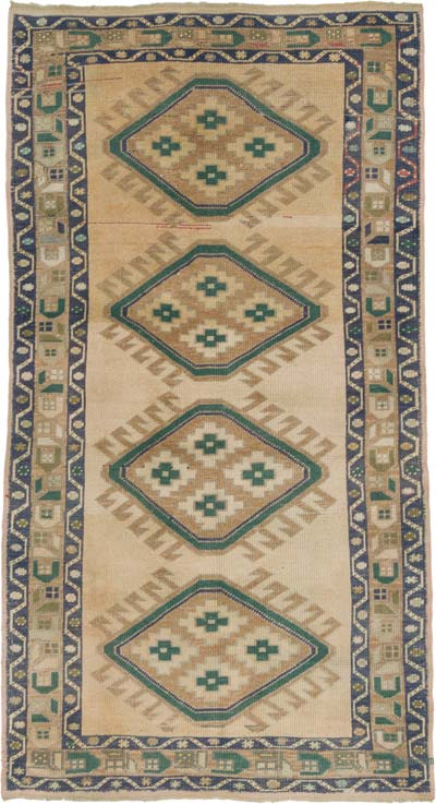 Vintage Turkish Hand-Knotted Rug - 3' 8" x 6' 7" (44" x 79")