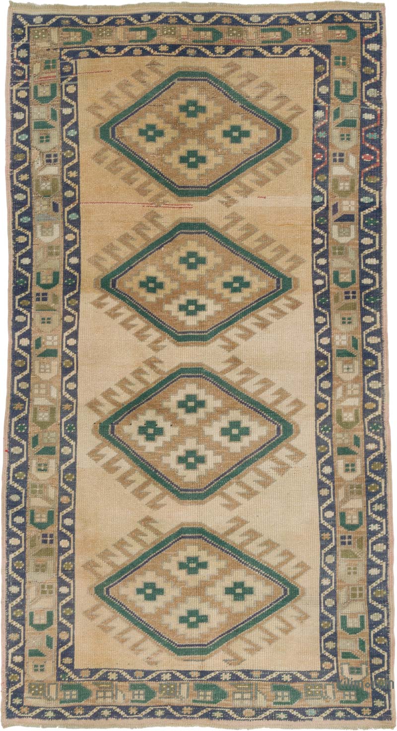 El Dokuma Vintage Hali - 112 cm x 201 cm - K0084348
