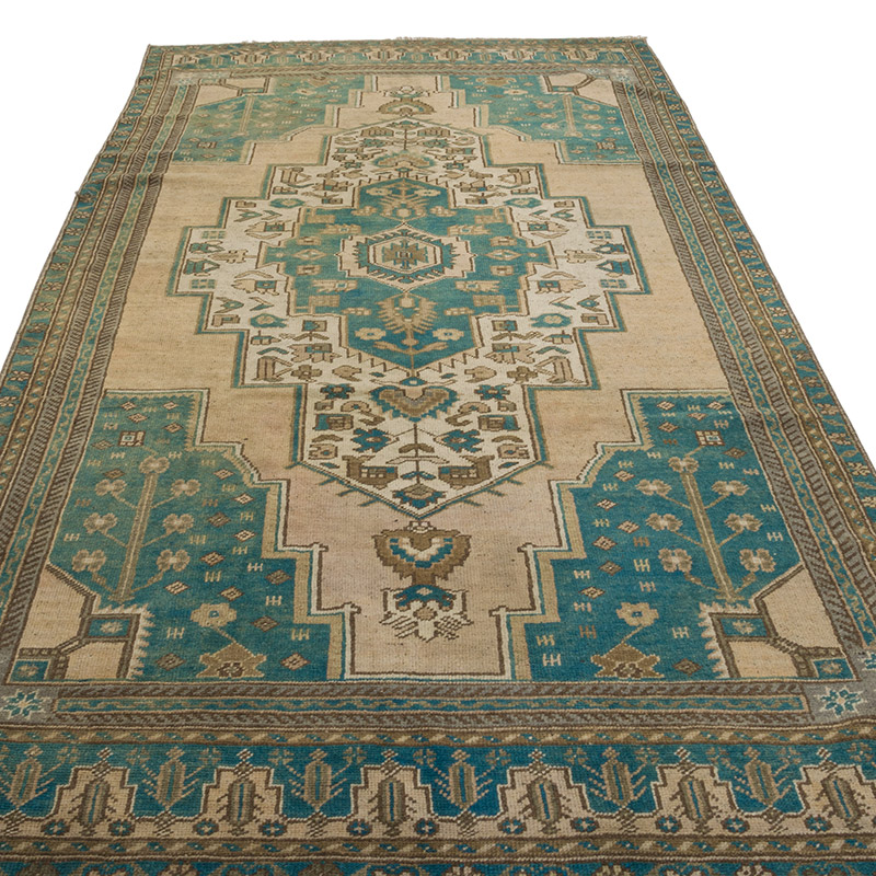 Alfombra Vintage Turca Anudada a Mano - 130 cm x 262 cm - K0084354