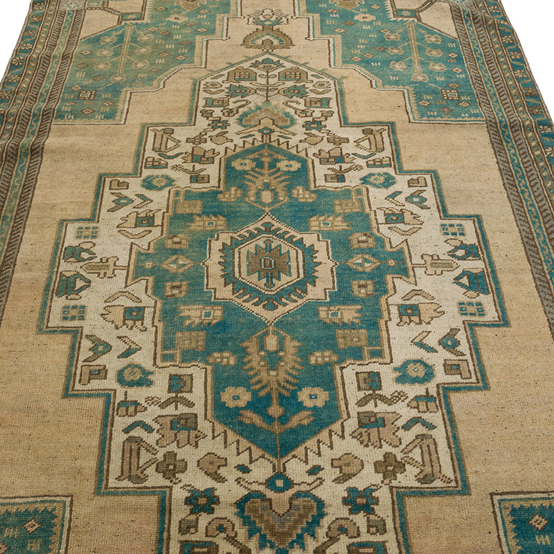 Alfombra Vintage Turca Anudada a Mano - 130 cm x 262 cm - K0084354