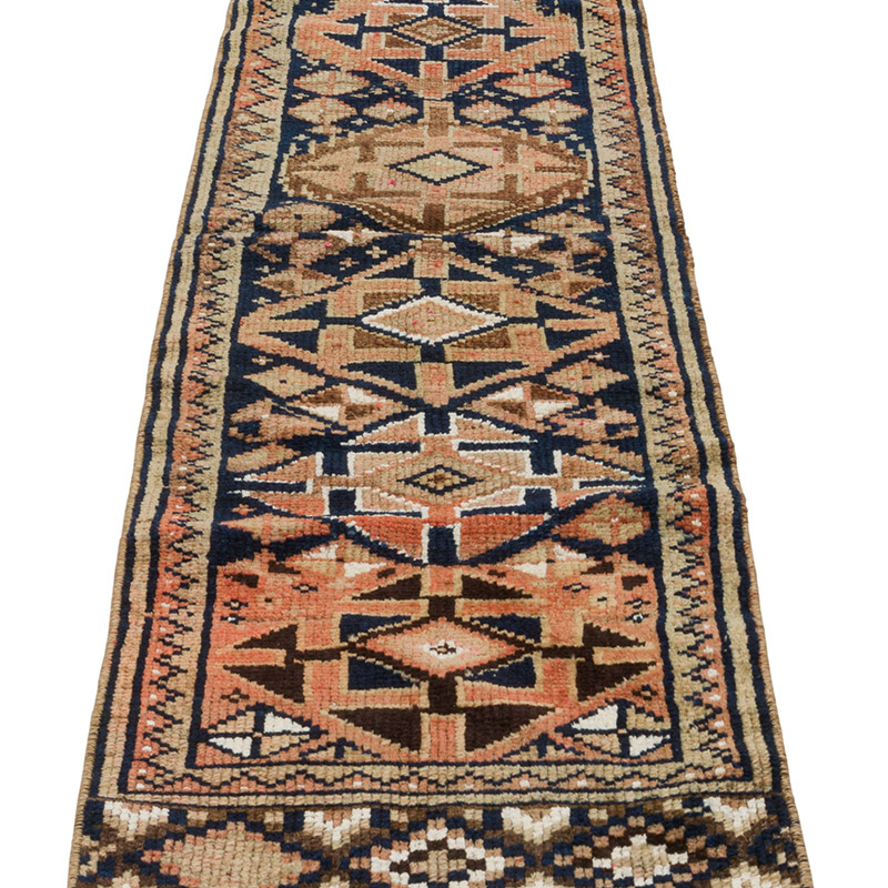 Pasillo Vintage Turco Anudado a Mano - 47 cm x 180 cm - K0084360