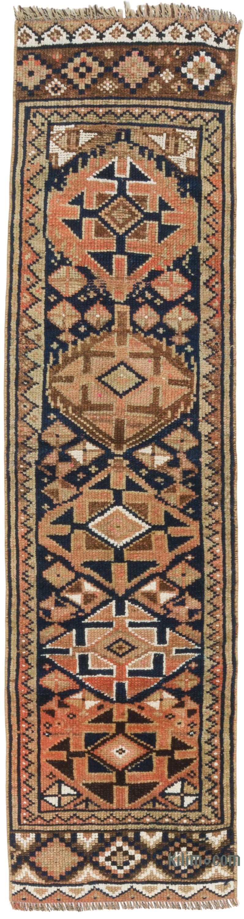 Pasillo Vintage Turco Anudado a Mano - 47 cm x 180 cm - K0084360