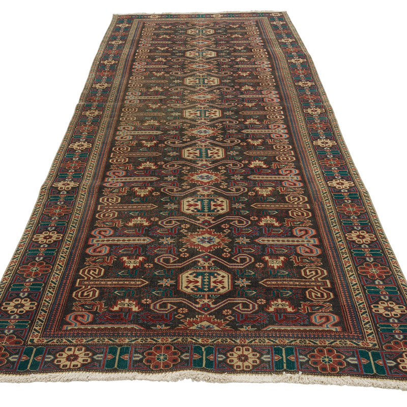 Vintage Turkish Hand-Knotted Runner - 3' 8" x 9' 6" (44" x 114") - K0084364