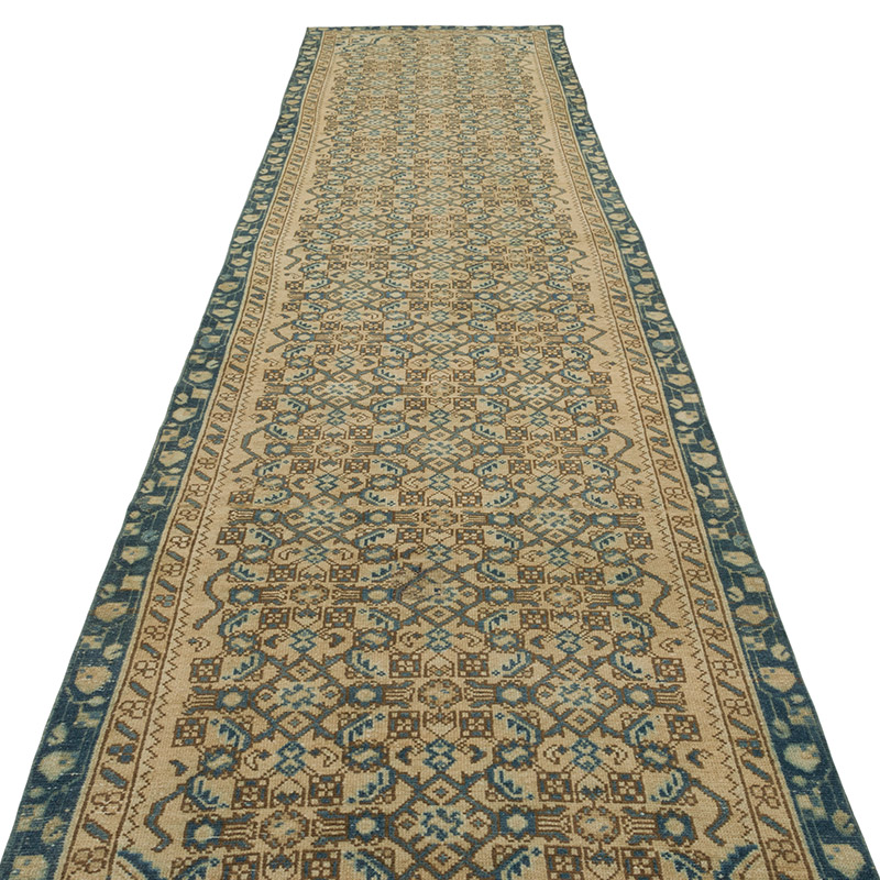 Pasillo Vintage Turco Anudado a Mano - 91 cm x 403 cm - K0084381