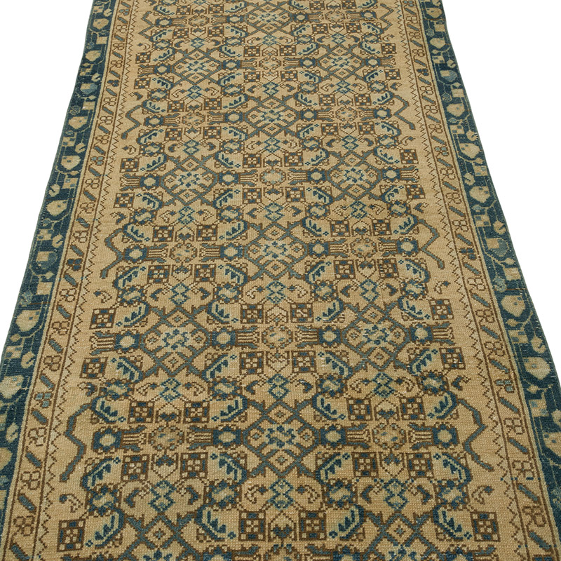 Pasillo Vintage Turco Anudado a Mano - 91 cm x 403 cm - K0084381
