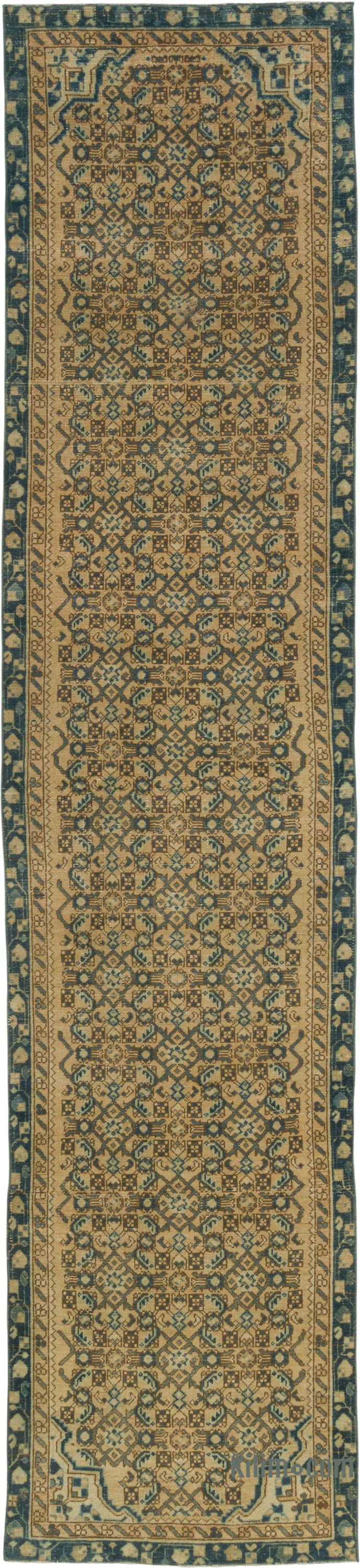 Pasillo Vintage Turco Anudado a Mano - 91 cm x 403 cm - K0084381
