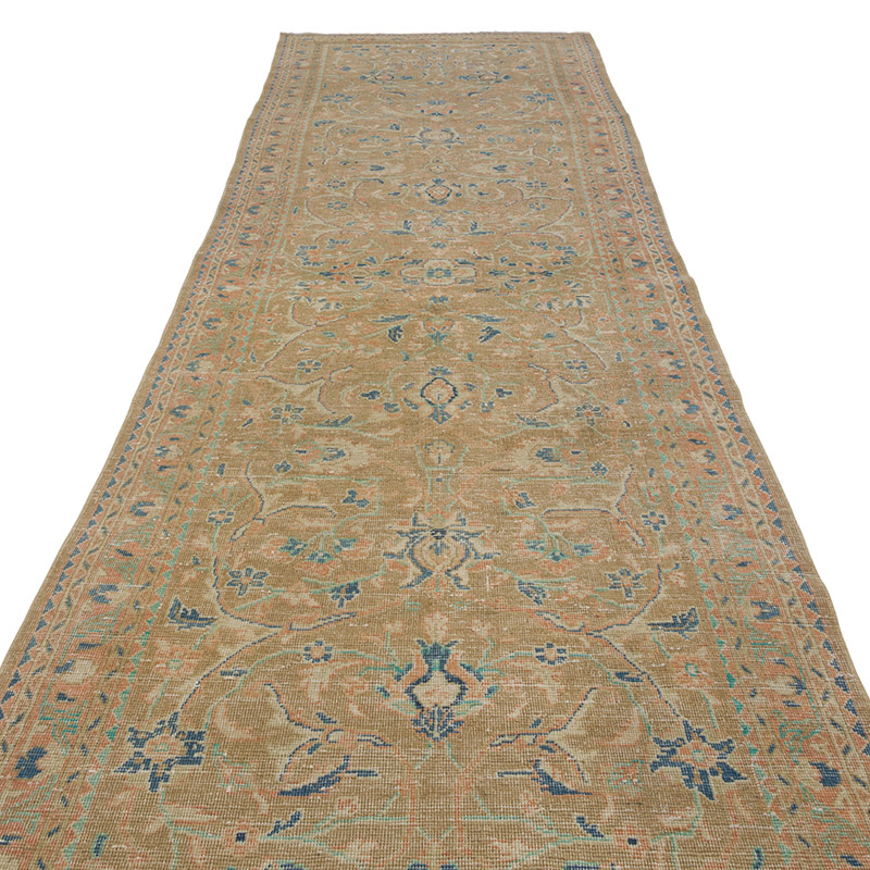 Pasillo Vintage Turco Anudado a Mano - 110 cm x 414 cm - K0084385