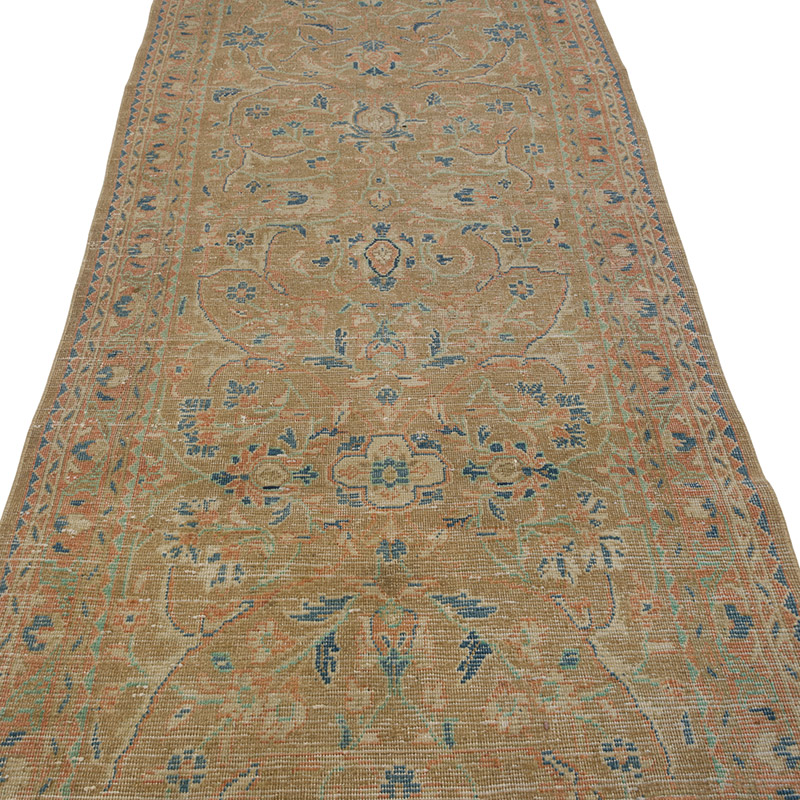 Pasillo Vintage Turco Anudado a Mano - 110 cm x 414 cm - K0084385