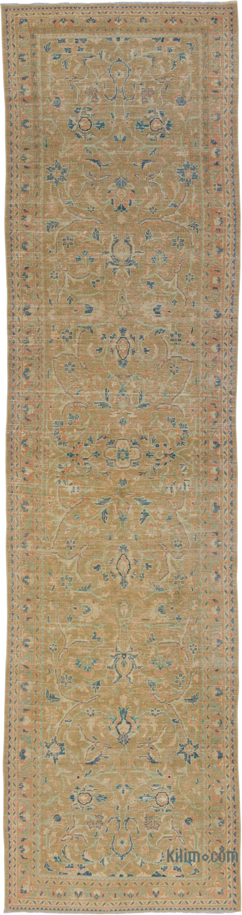 Pasillo Vintage Turco Anudado a Mano - 110 cm x 414 cm - K0084385