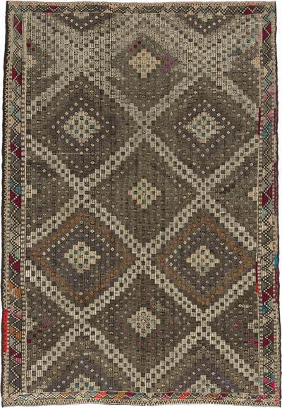 Vintage Anatolian Jijim Rug - 6' 8" x 9' 10" (80" x 118")