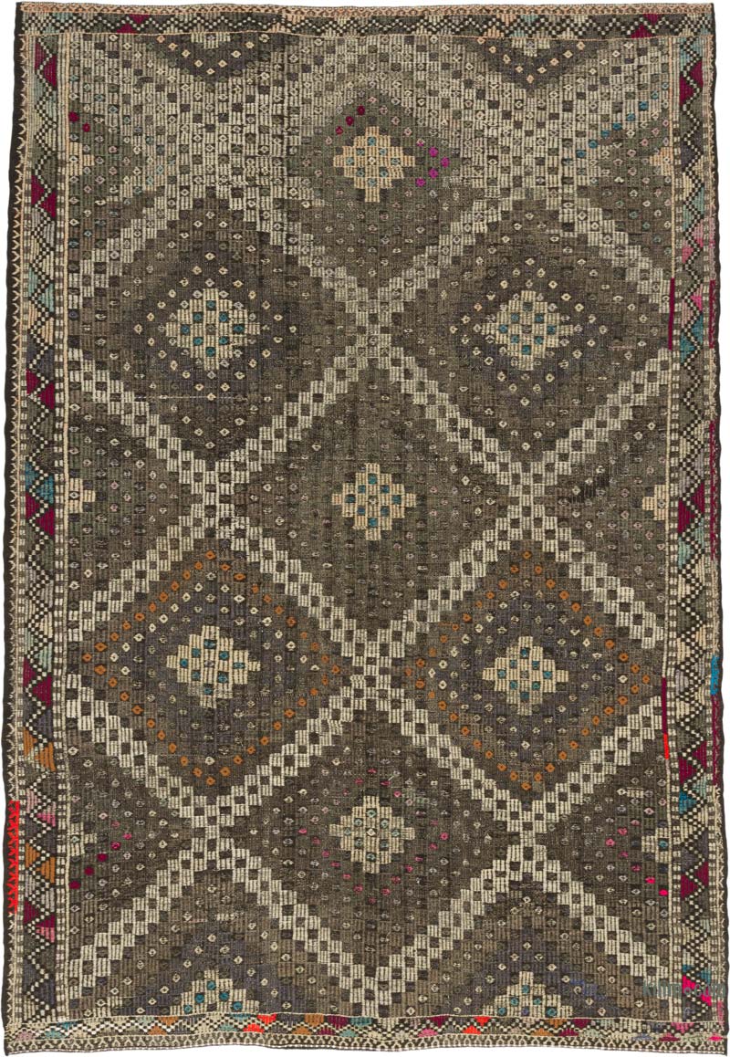 Vintage Anatolian Jijim Rug - 6' 8" x 9' 10" (80" x 118") - K0084387