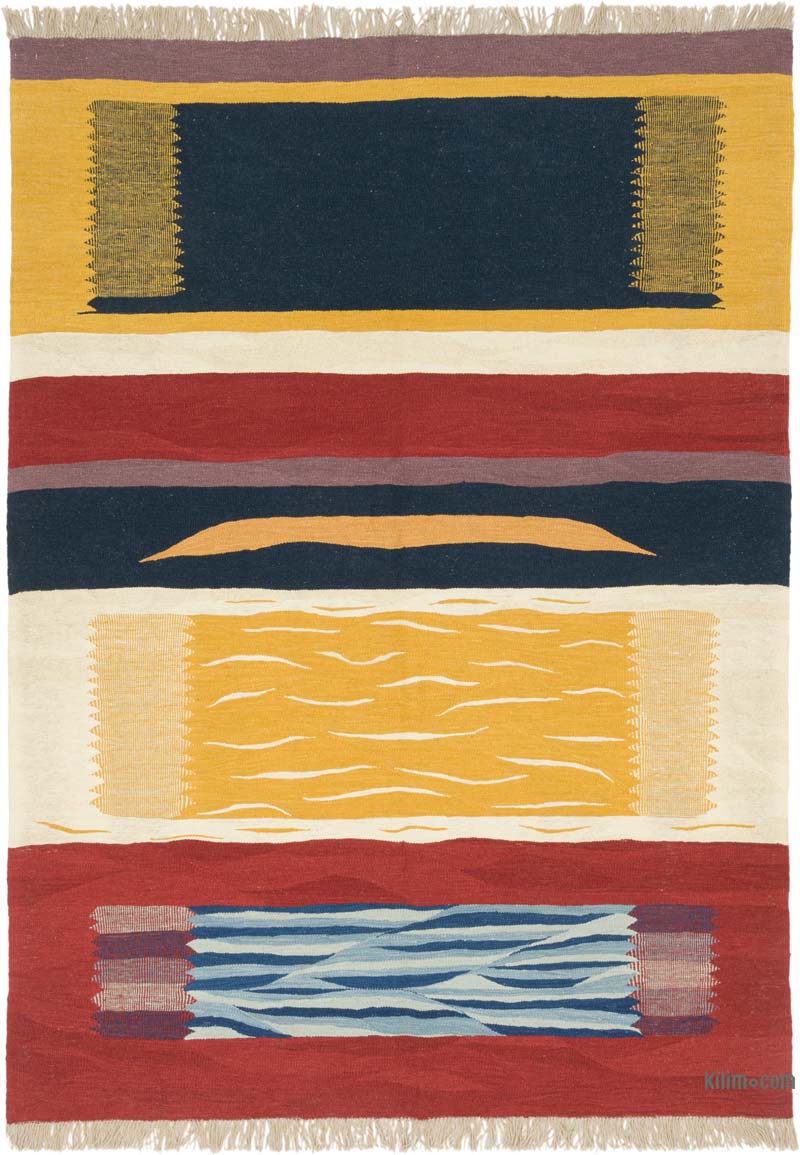 New Handwoven Turkish Kilim Rug - 6' 2" x 8' 4" (74" x 100") - K0084399