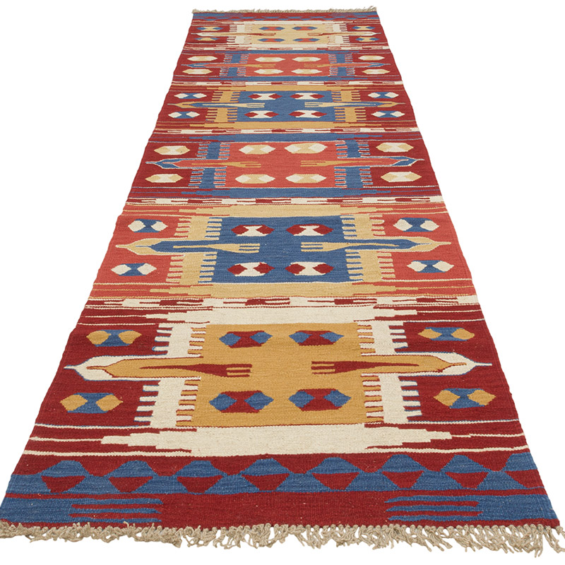 Yeni Kök Boya El Dokuma Yolluk Kilim - 92 cm x 335 cm - K0084400