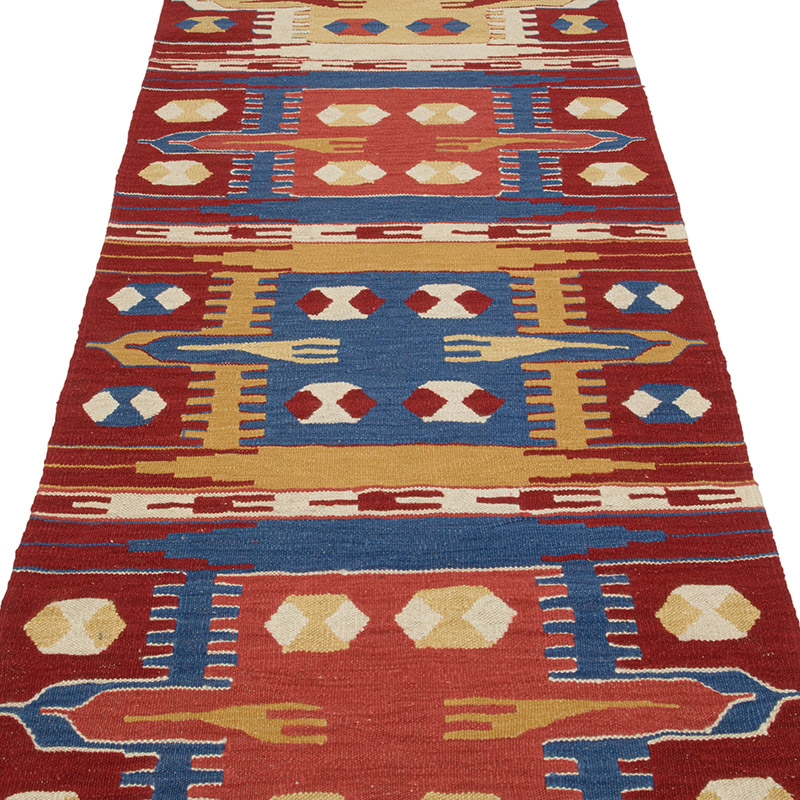 Yeni Kök Boya El Dokuma Yolluk Kilim - 92 cm x 335 cm - K0084400