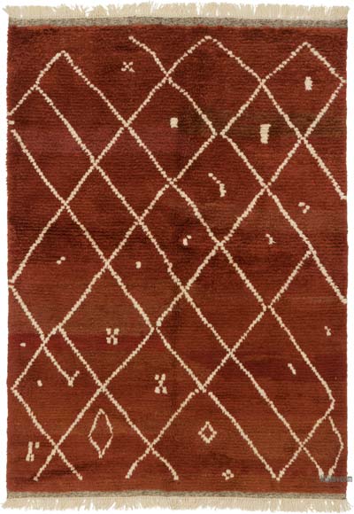 New Moroccan Style Hand-Knotted Tulu Rug - 6' 2" x 8' 8" (74" x 104")