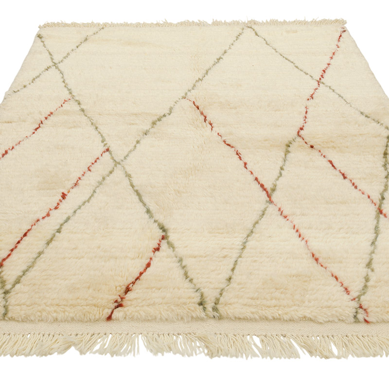 New Moroccan Style Hand-Knotted Tulu Rug - 4' 4" x 6' 1" (52" x 73") - K0084406