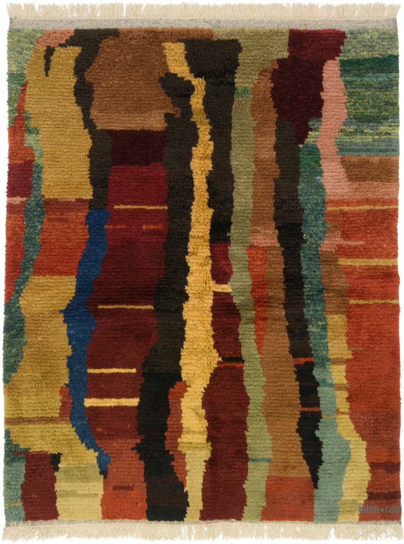 New Moroccan Style Hand-Knotted Tulu Rug - 6' 1" x 7' 10" (73" x 94") - K0084407