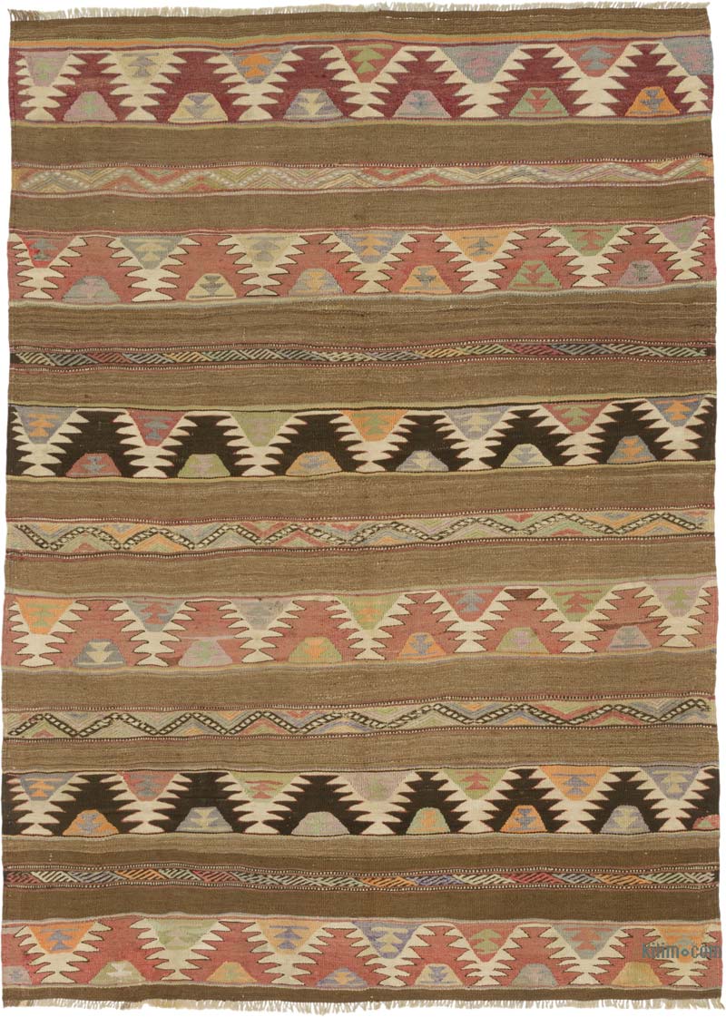 Vintage Kars Kilim Rug - 5' 2" x 7' 1" (62" x 85") - K0084409