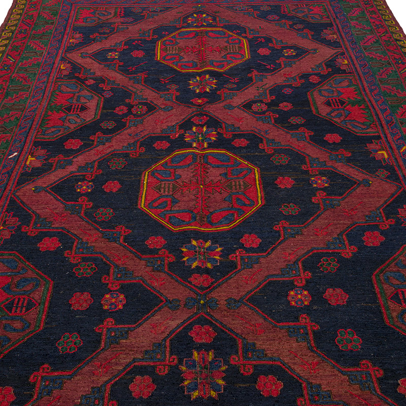 Alfombra Soumak Vintage Caucásica - 187 cm x 390 cm - K0084413