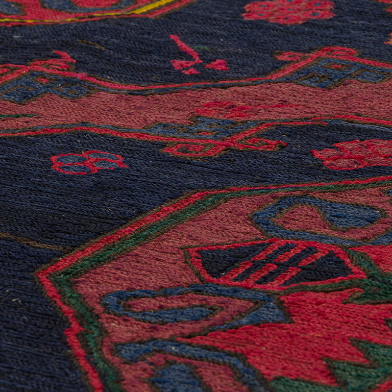 Alfombra Soumak Vintage Caucásica - 187 cm x 390 cm - K0084413