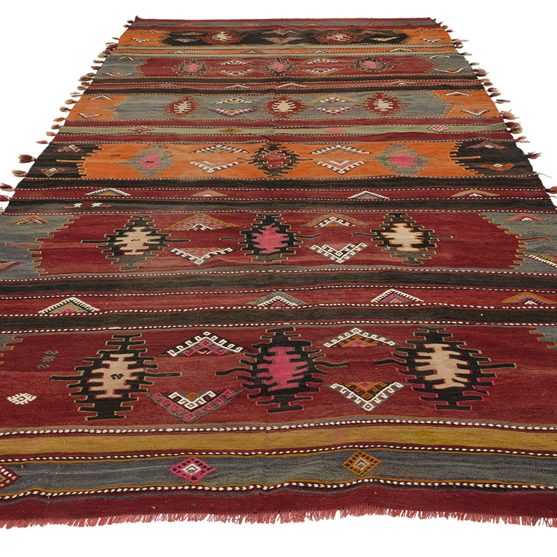 Vintage Sivas Kilim Rug - 5' 8" x 11' 11" (68" x 143") - K0084414