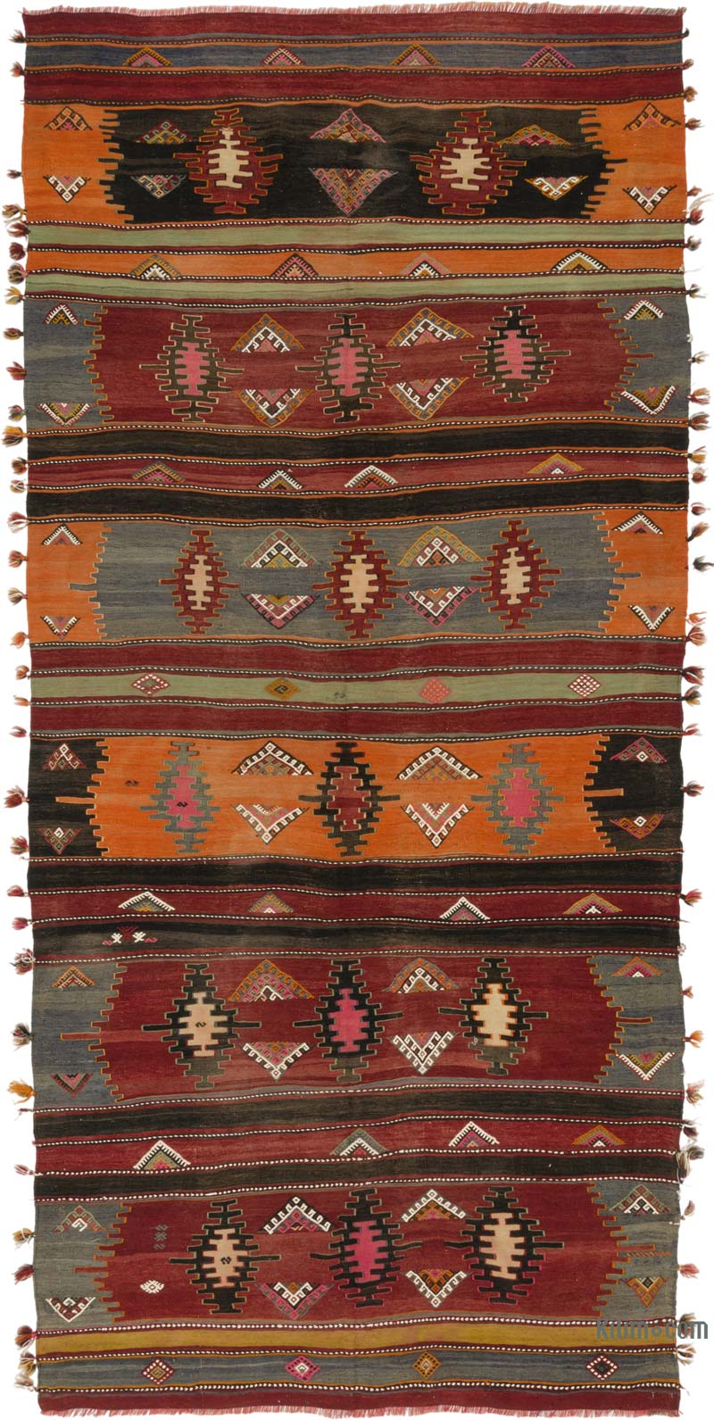 Vintage Sivas Kilim Rug - 5' 8" x 11' 11" (68" x 143") - K0084414