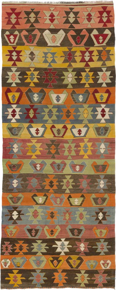 Vintage Tavas Kilim Rug - 4' 11" x 12' 5" (59" x 149")