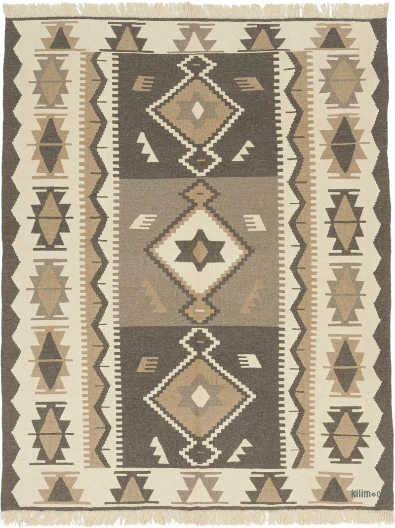 New Handwoven Turkish Kilim Rug - 5' 9" x 7' 6" (69" x 90") - K0084419