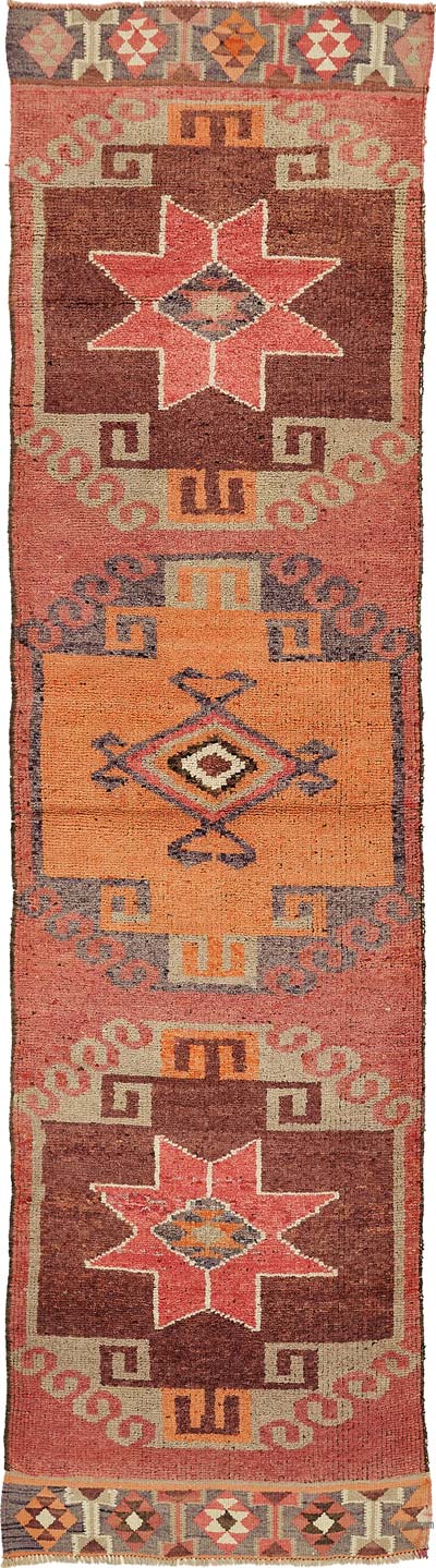 Vintage Tribal Runner Rug - 3'  x 11' 3" (36" x 135")