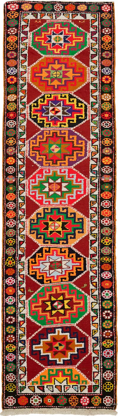 Alfombra Vintage de pasillo - 84 cm x 298 cm