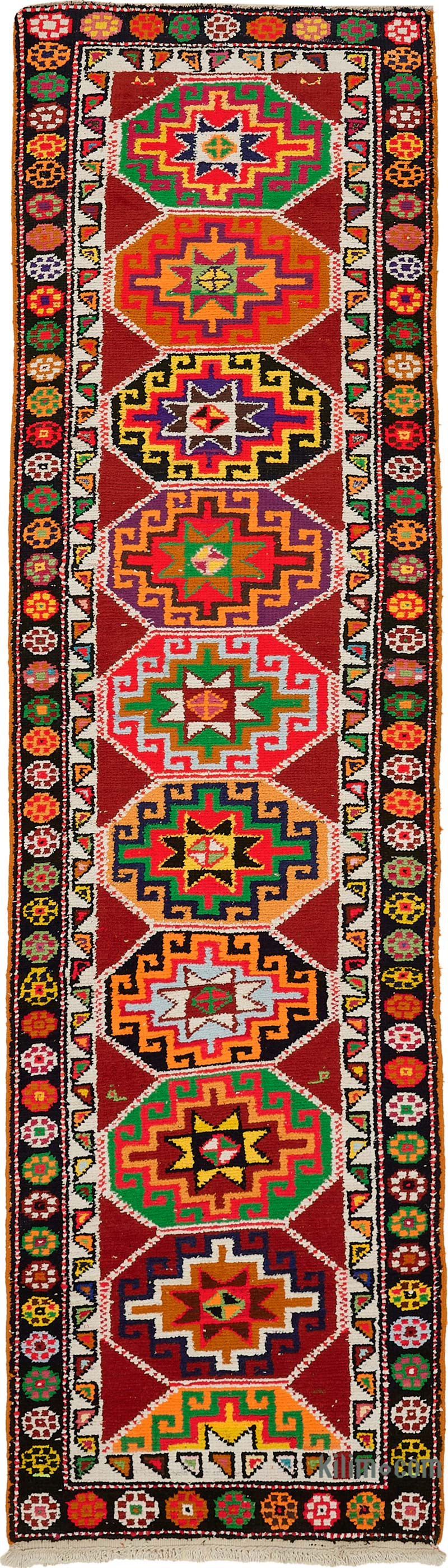 Alfombra Vintage de pasillo - 84 cm x 298 cm - K0085059